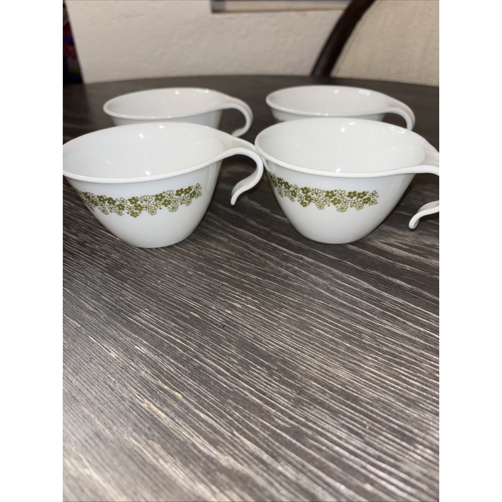 Set Of 4 Vintage Corelle Corning‎ Crazy Daisy Spring Blossom Hook Handle Cups